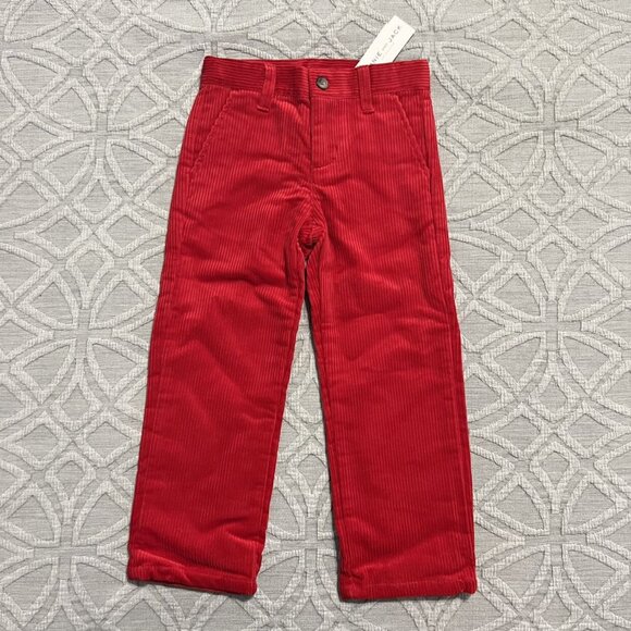 NEW Janie & Jack Sz 4 Red Corduroy Pants Slacks - Picture 2 of 7